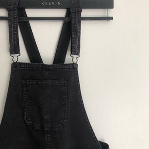 Black Distressed Overalls